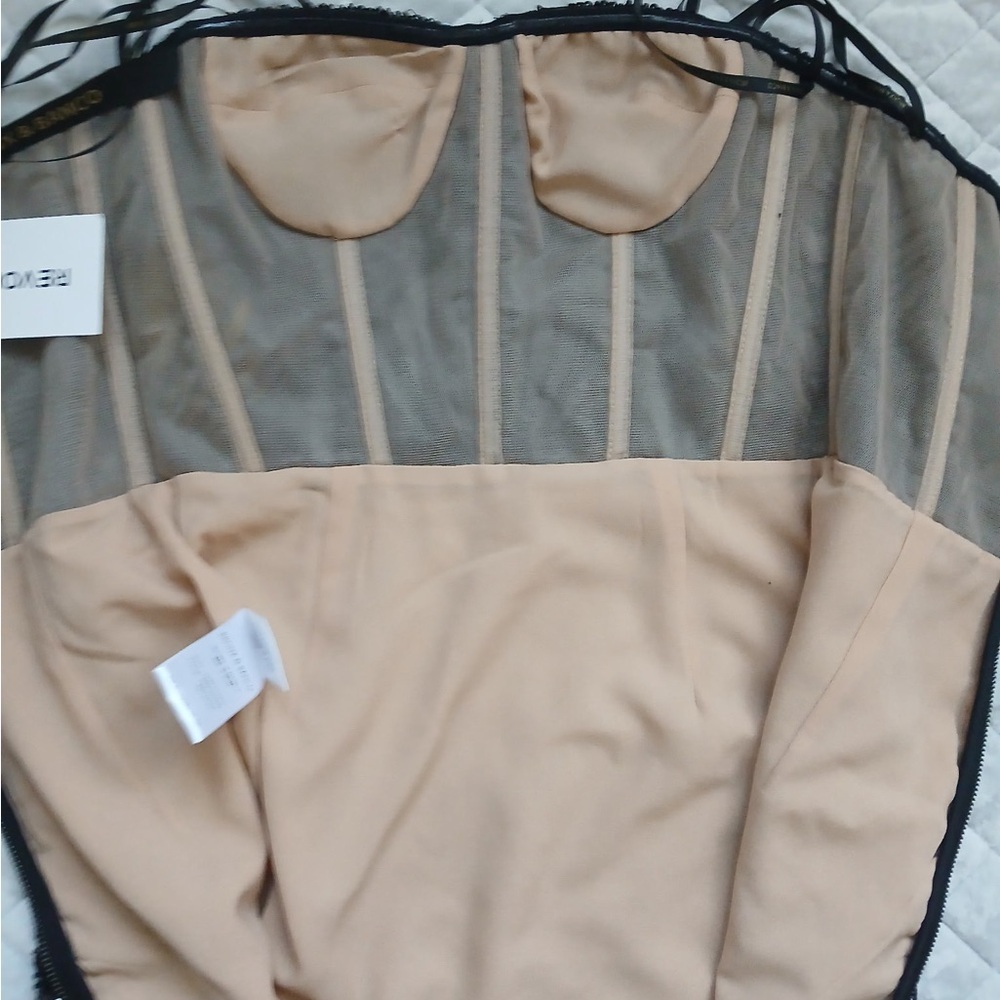 Bronx and Banco Strapless Black and Brown Dress - Picture 10 of 13